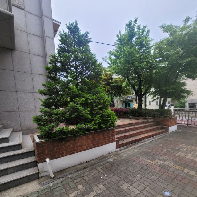 화단철거비용, 규모별 산정 기준 철거 전 건물 입구의 수목 화단